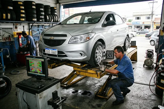 Alinhamento de rodas em Caraguatatuba: quando procurar atendimento para clientes de O Polo Borracharia Caraguatatuba